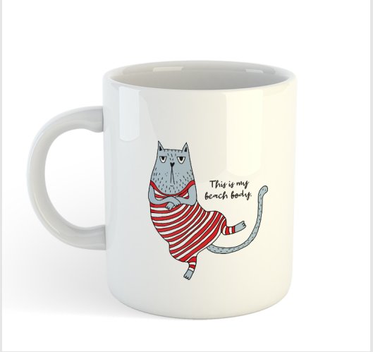 Strandoló macska bögre