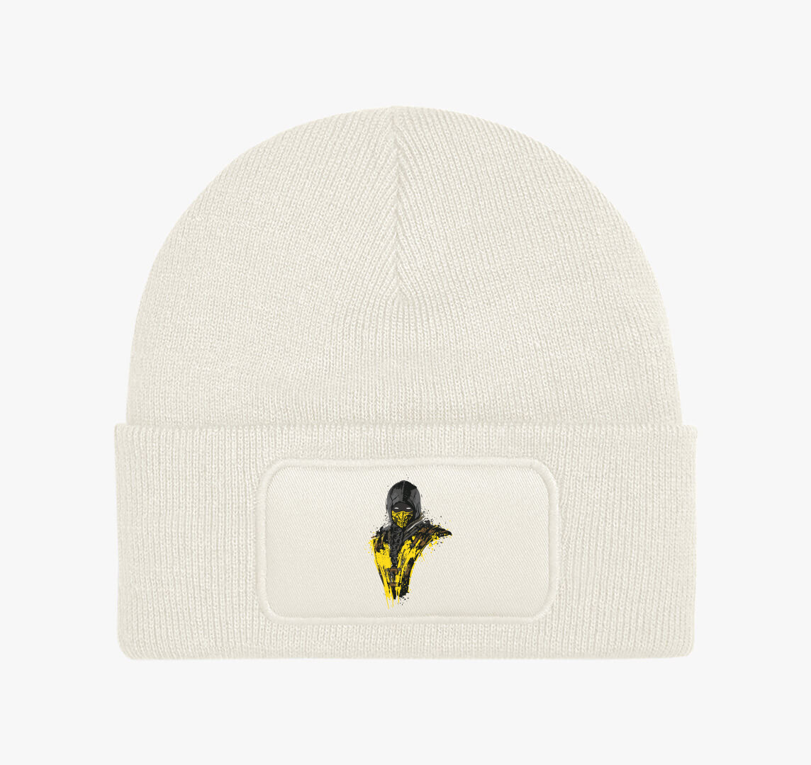 Mortal Kombat Scorpion Dotted téli sapka — Fehér