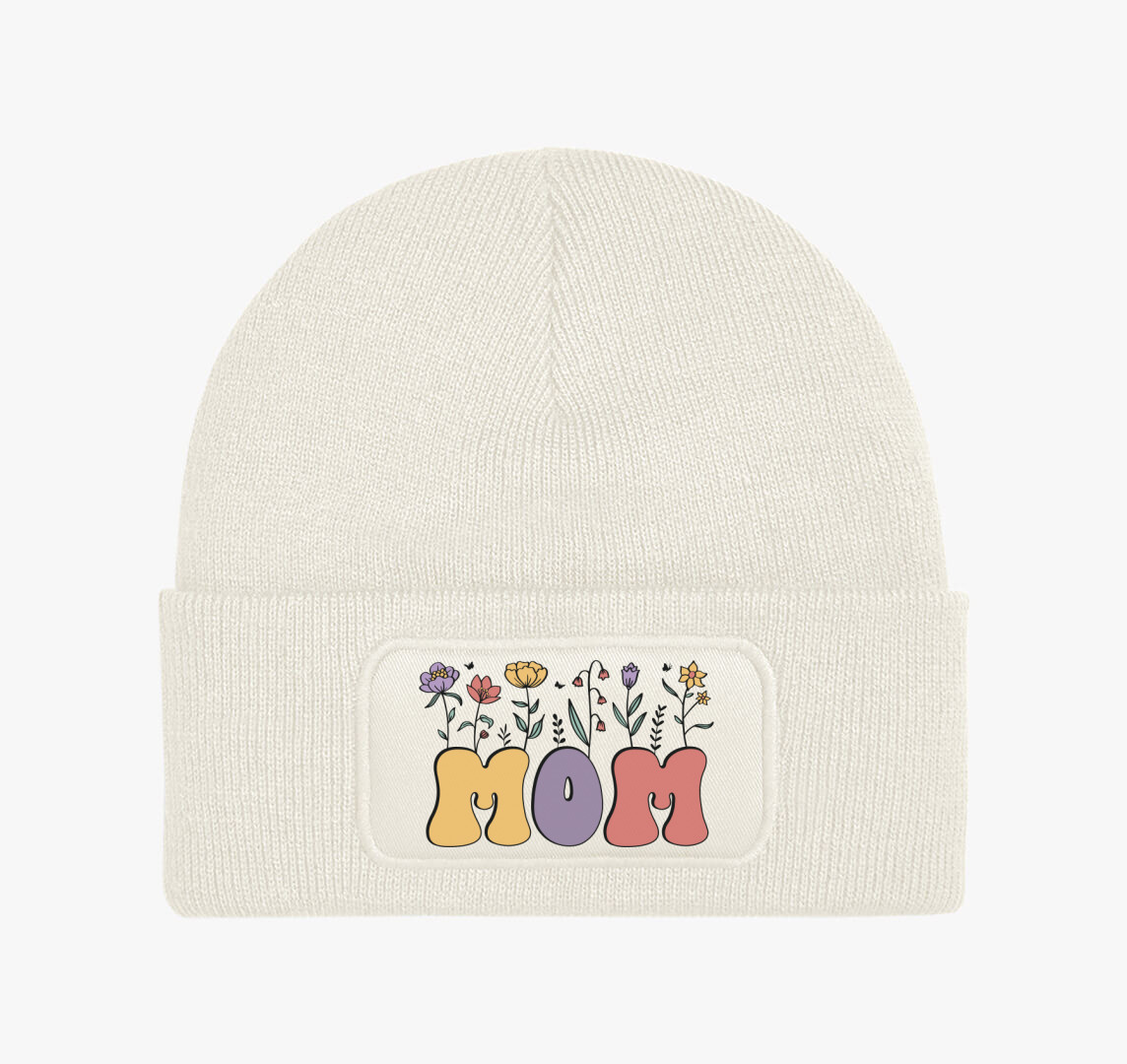 Mom hippi virágos téli sapka — Fehér