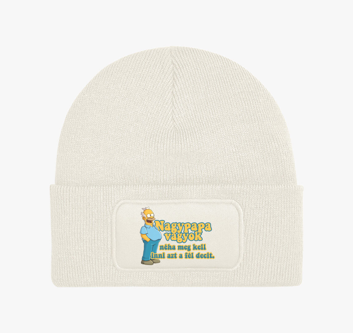 Nagypapa vagyok Simpsonos téli sapka — Fehér