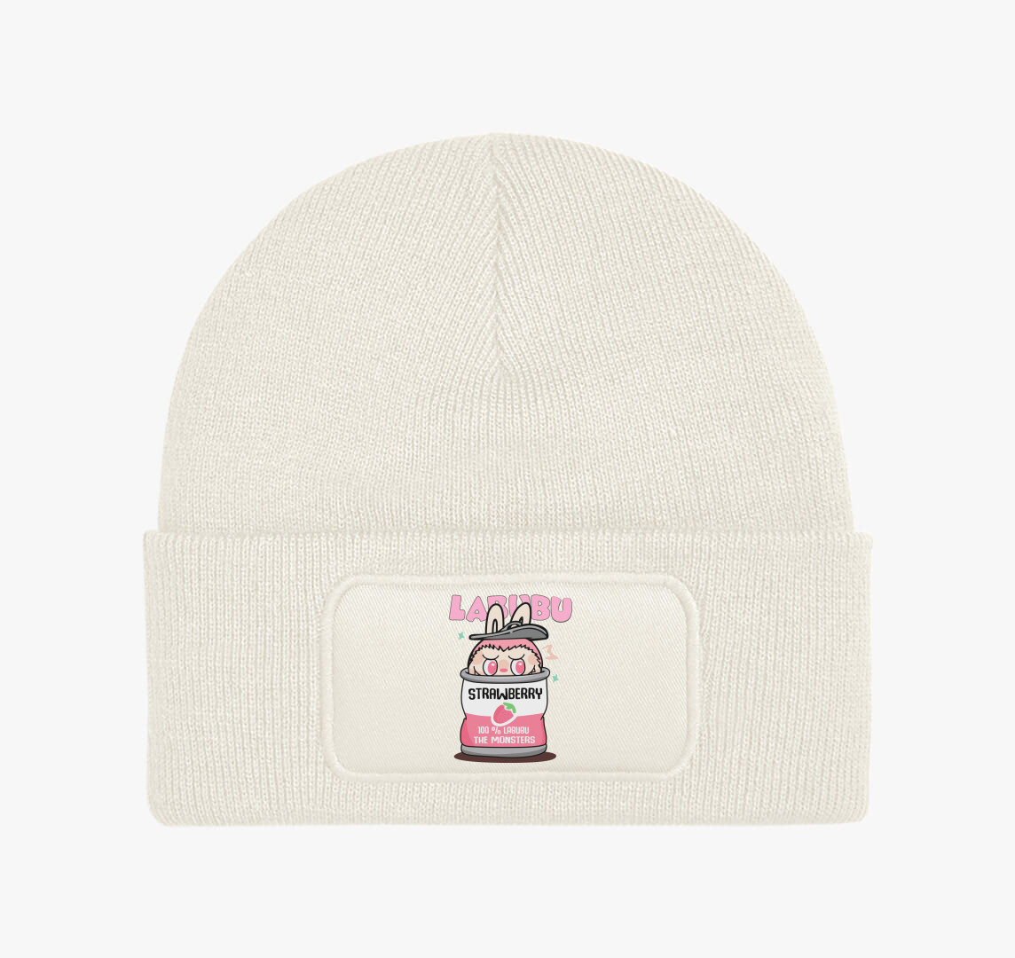 Strawberry labubu téli sapka — Fehér