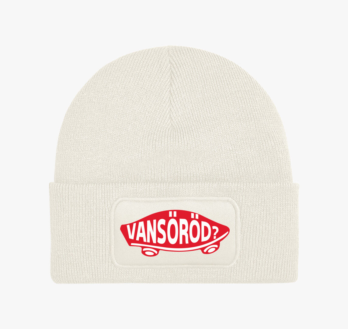Vansöröd Vans márka paródia téli sapka — Fehér