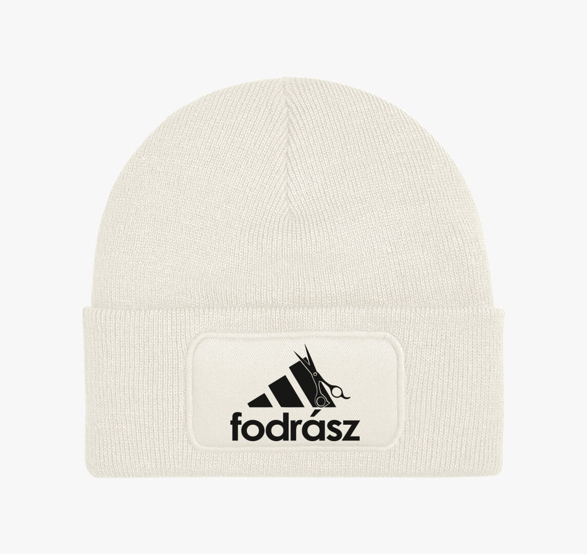 Fodrász márkás téli sapka — Fehér