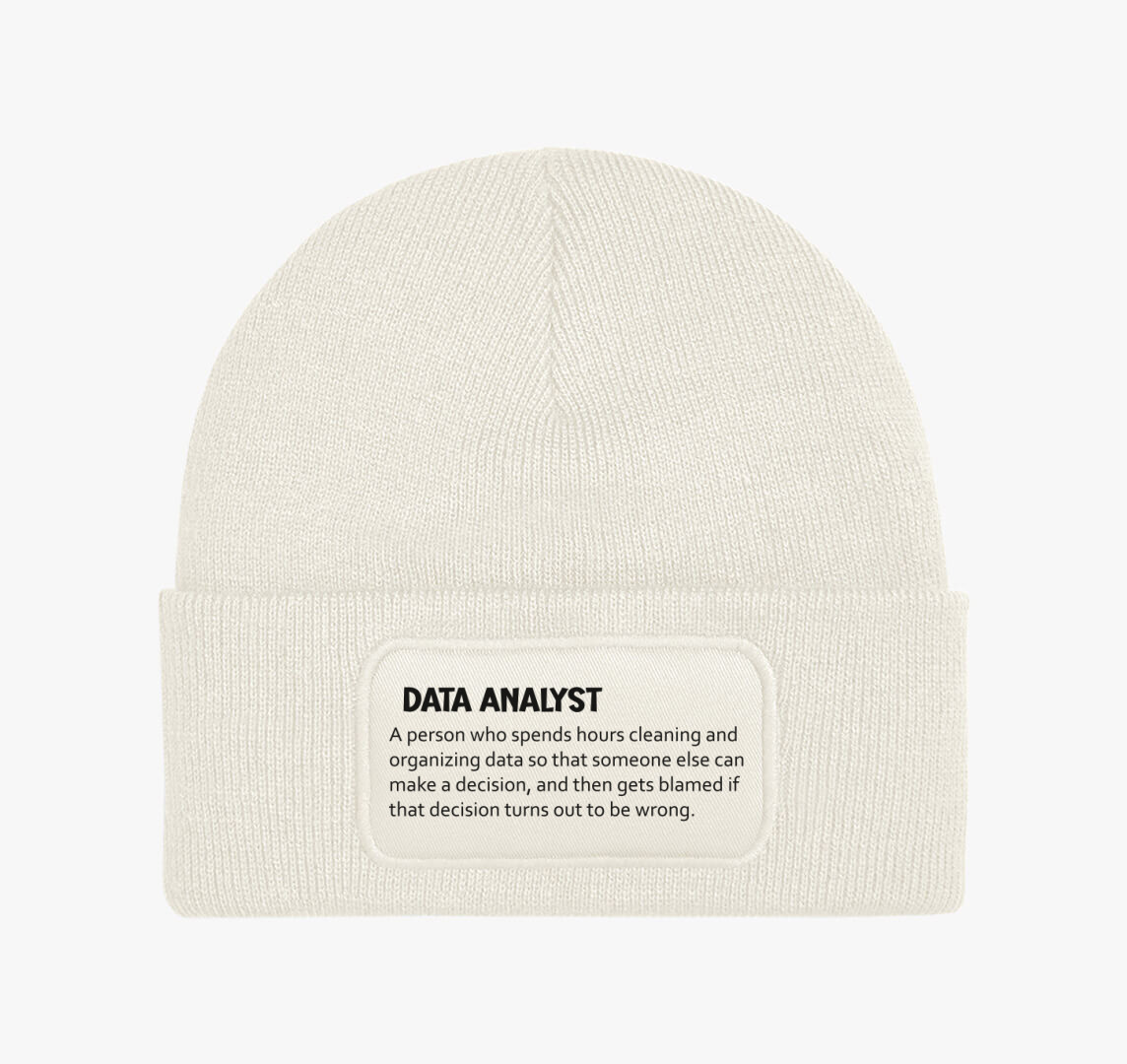 Data analyst téli sapka — Fehér