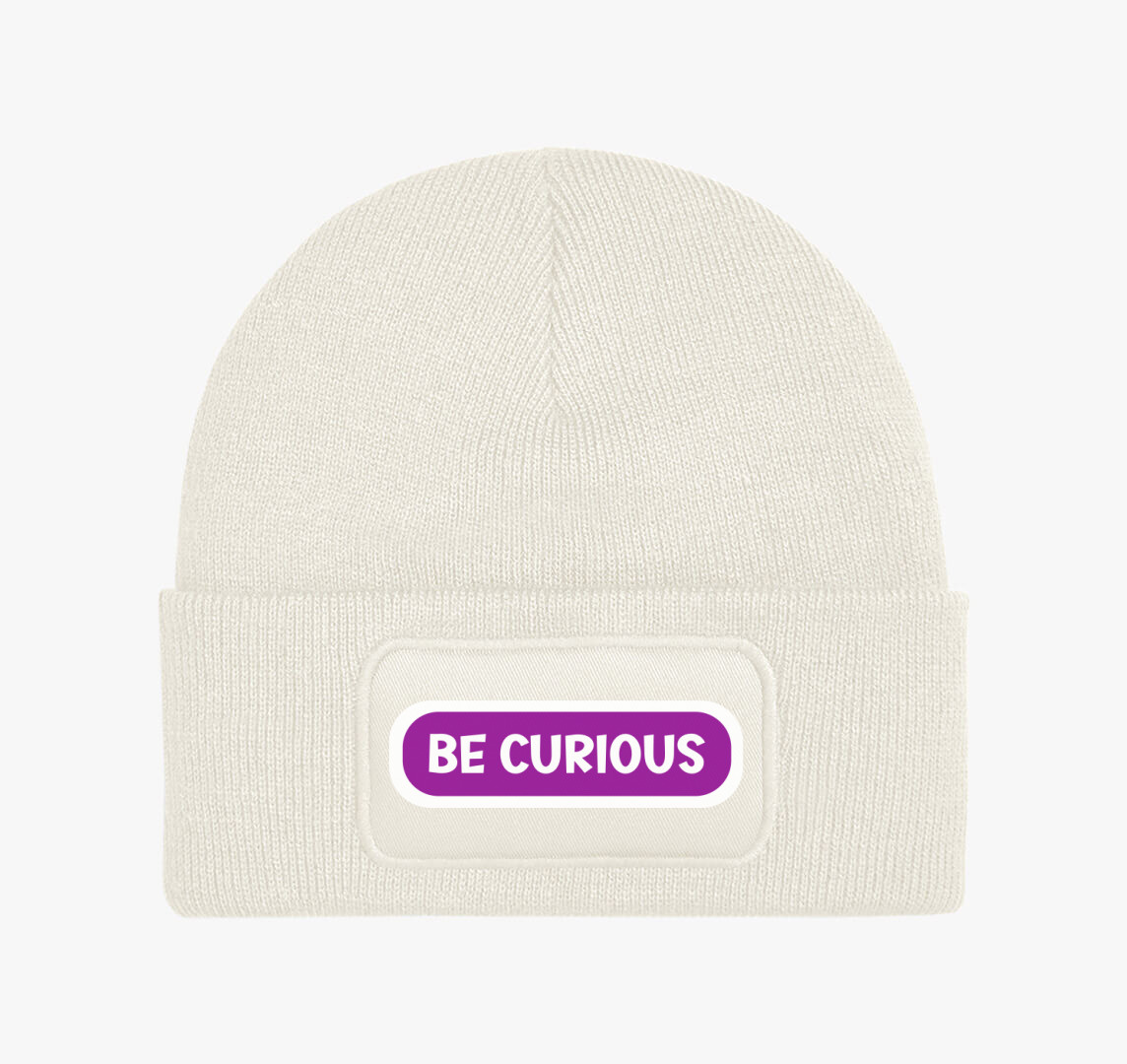 Be curious lila téli sapka — Fehér