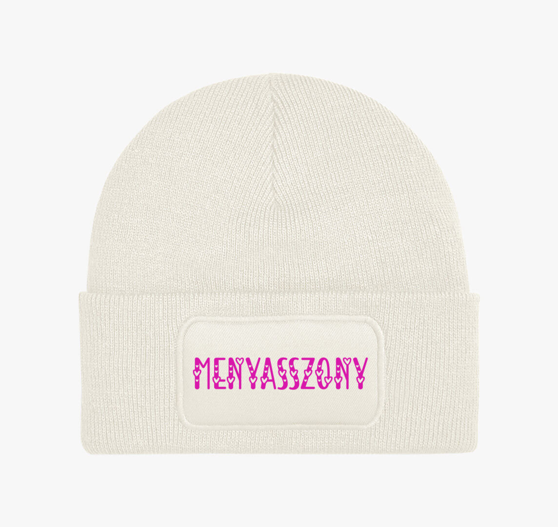 Menyasszony pink téli sapka — Fehér