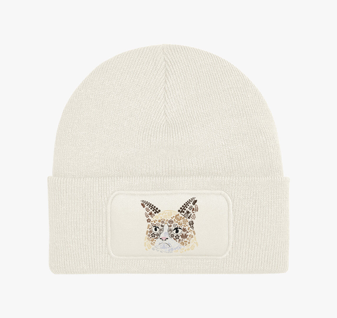 Magyaros Grumpy cat téli sapka — Fehér