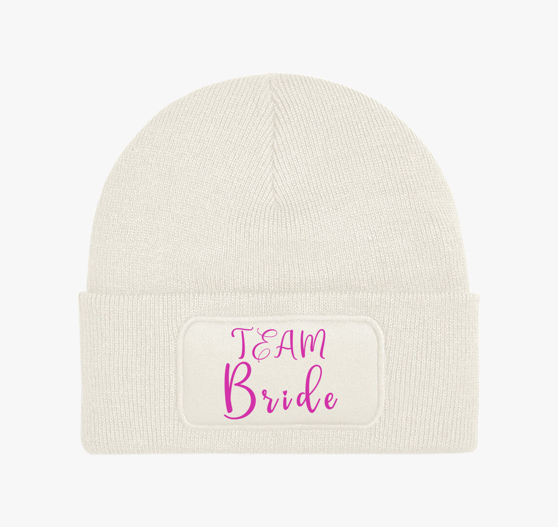 TEAM Bride pink szivecske téli sapka