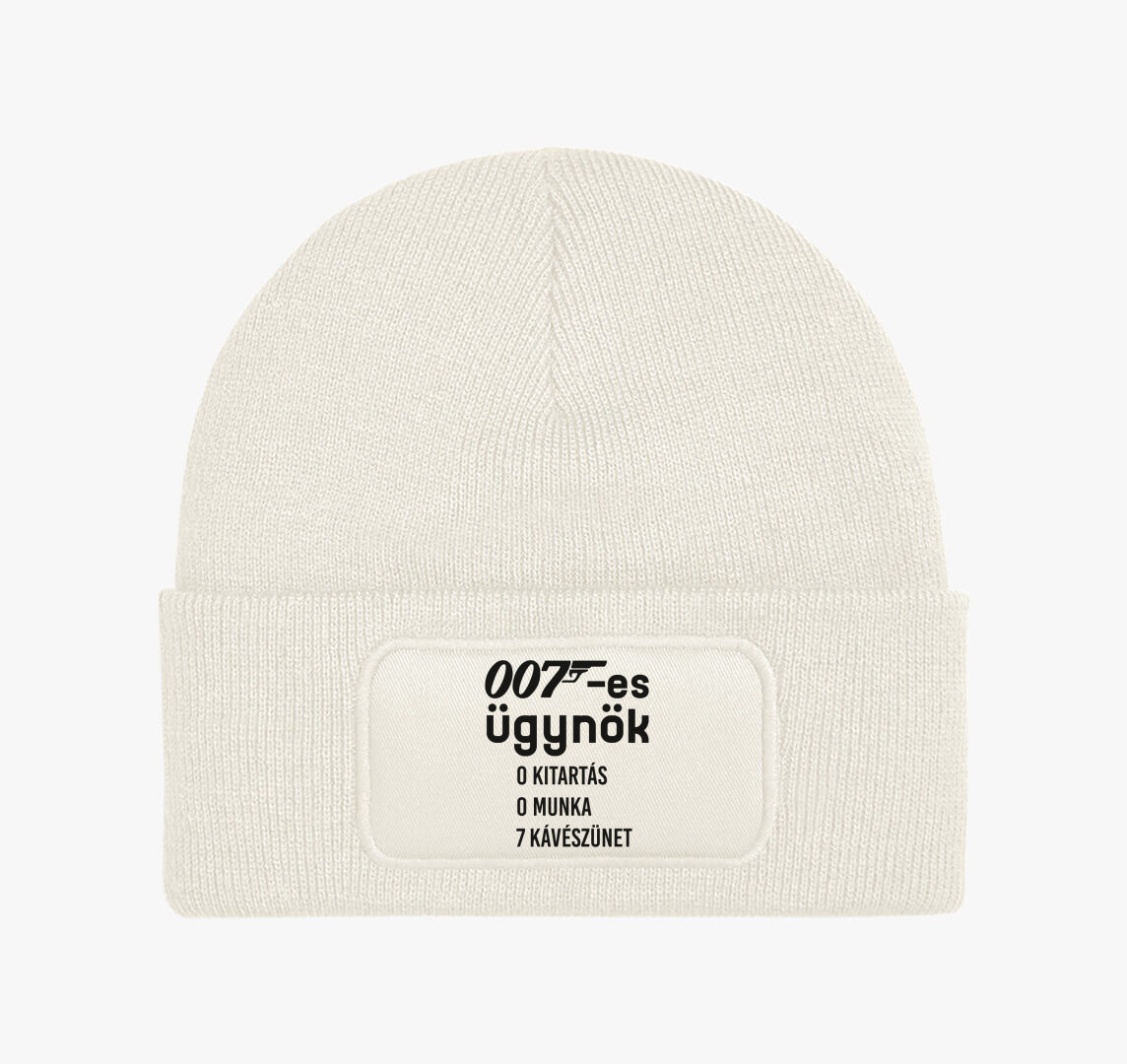 007-es ügynök kávészünet téli sapka — Fehér