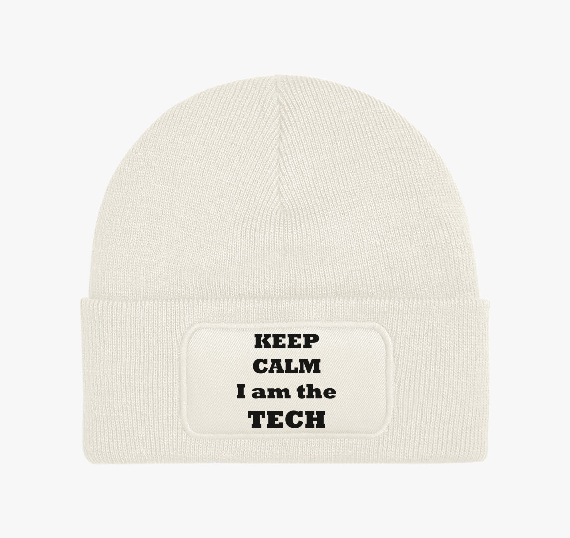 Keep calm TECH téli sapka — Fehér