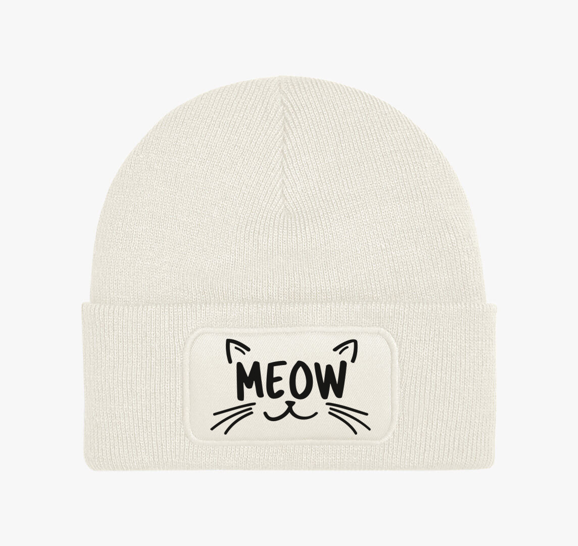 Meow cica téli sapka — Fehér