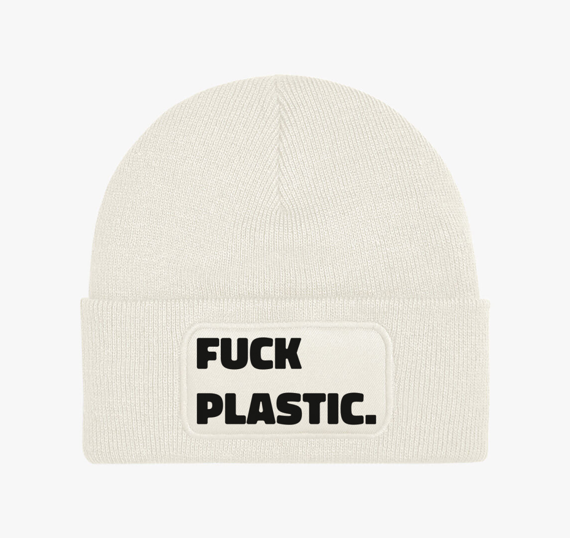 Fuck plastic téli sapka — Fehér