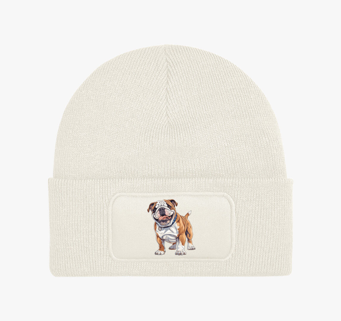 Mini bulldog téli sapka — Fehér