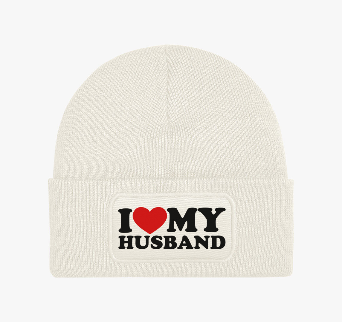 I love my husband téli sapka — Fehér
