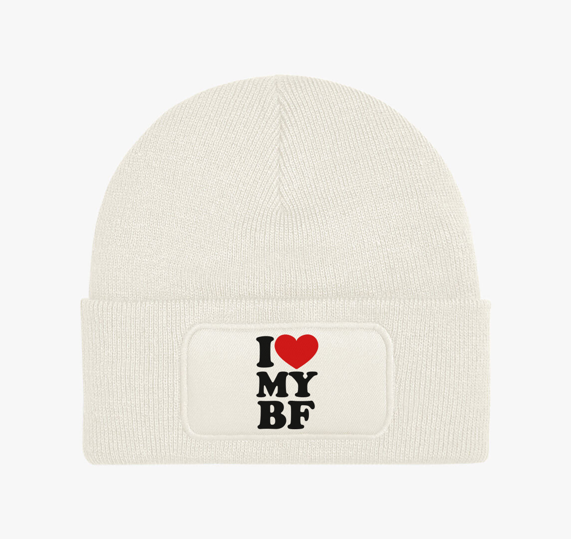 I love my bf téli sapka