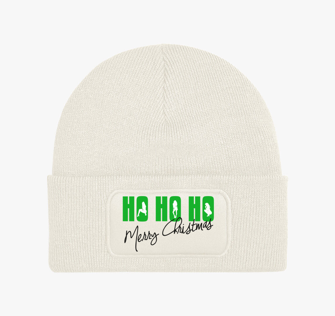 Ho - ho - ho - Boldog karácsonyt! téli sapka — Fehér