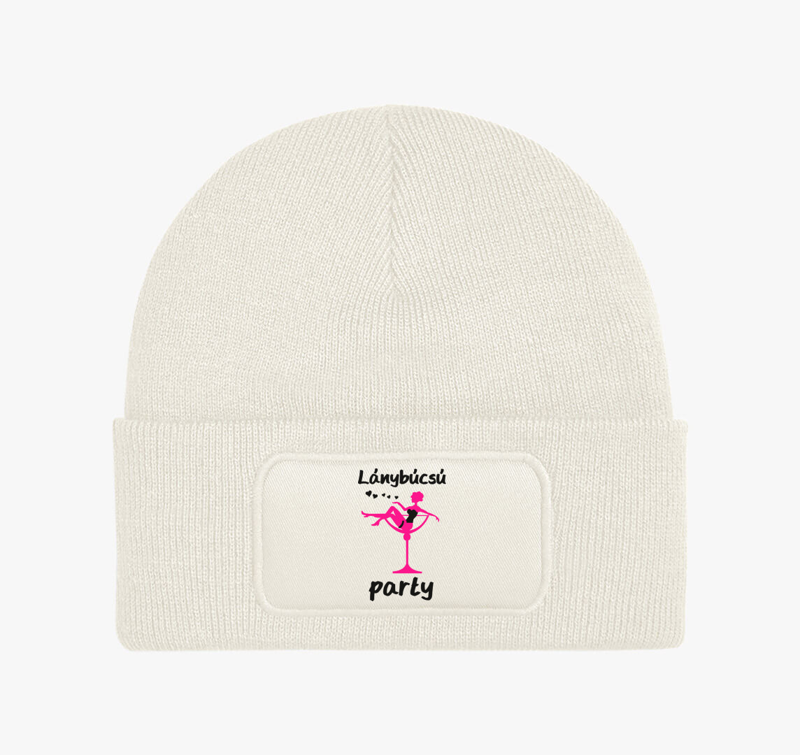 Lánybúcsú party téli sapka — Fehér