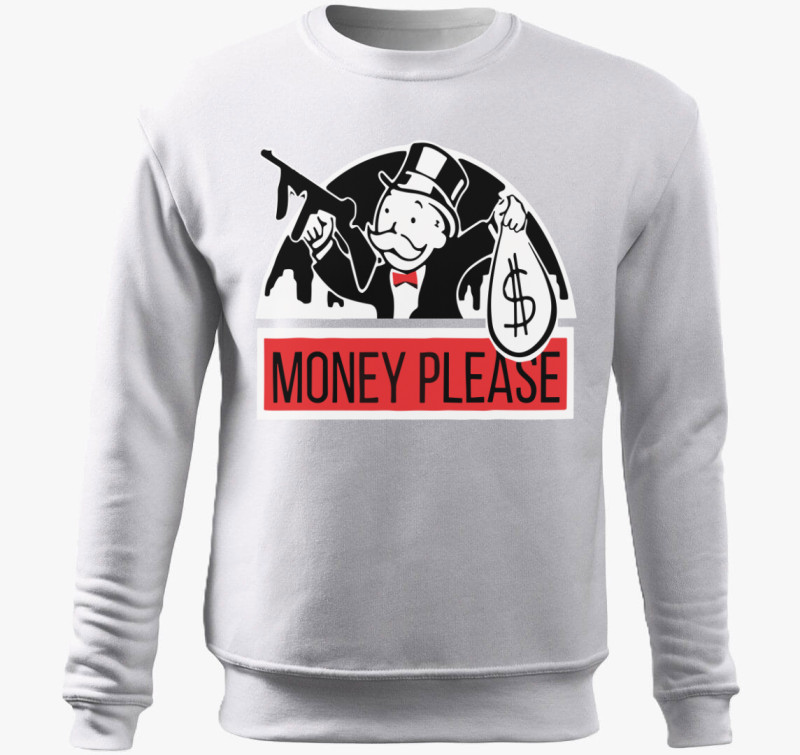 Monopoly Money Please belebújós pulóver — Fehér