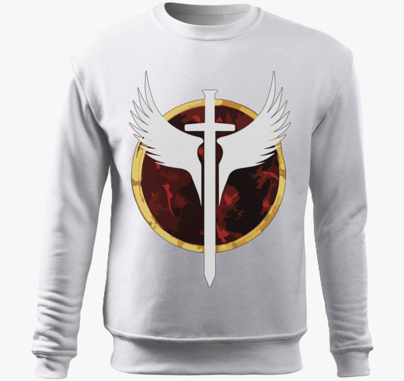 Sword with wings belebújós pulóver — Fehér