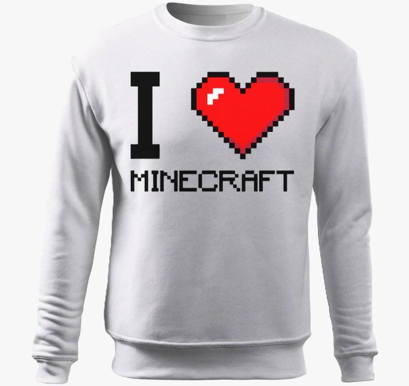 I love minecraft belebújós pulóver — Fehér
