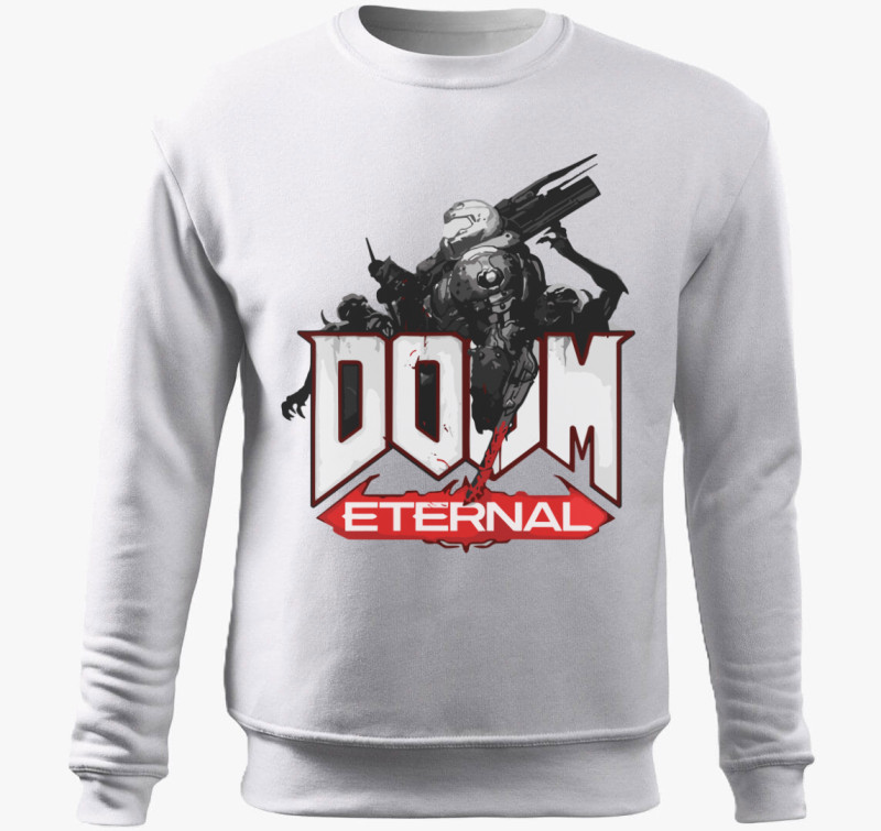 Doom Eternal belebújós pulóver — Fehér