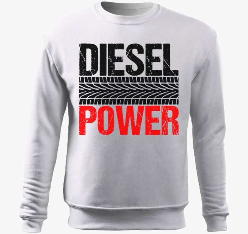 Diesel Power belebújós pulóver — Fehér