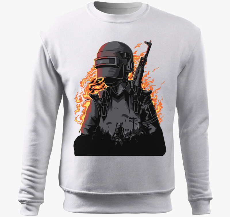 Pubg character fire belebújós pulóver — Fehér
