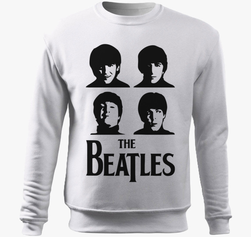 Beatles portrék belebújós pulóver — Fehér
