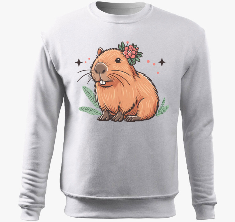 Capybara lány belebújós pulóver — Fehér