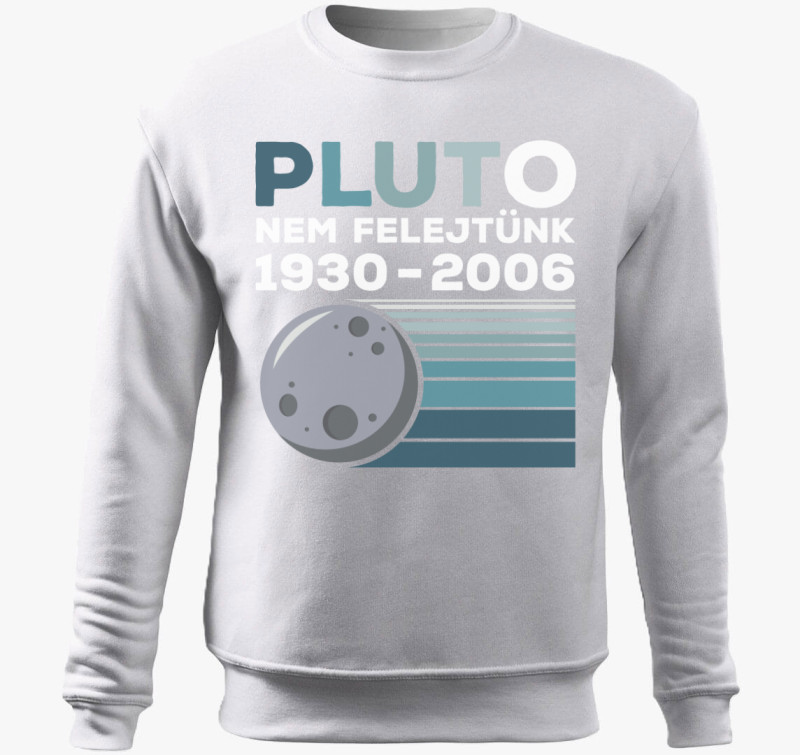 Pluto bolygó emlék belebújós pulóver — Fehér