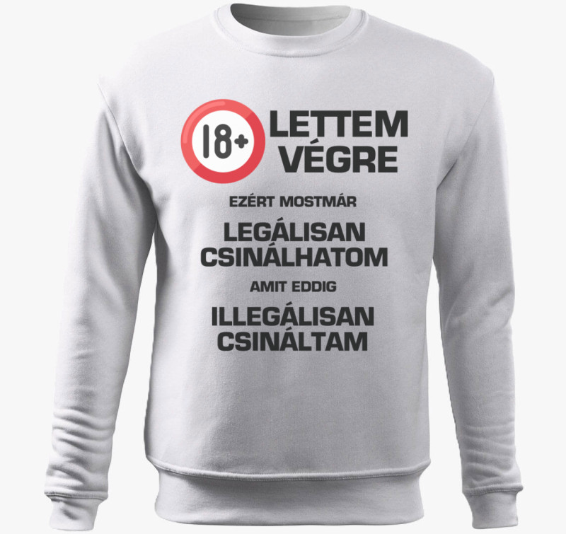18 éves születésnapi belebújós pulóver — Fehér
