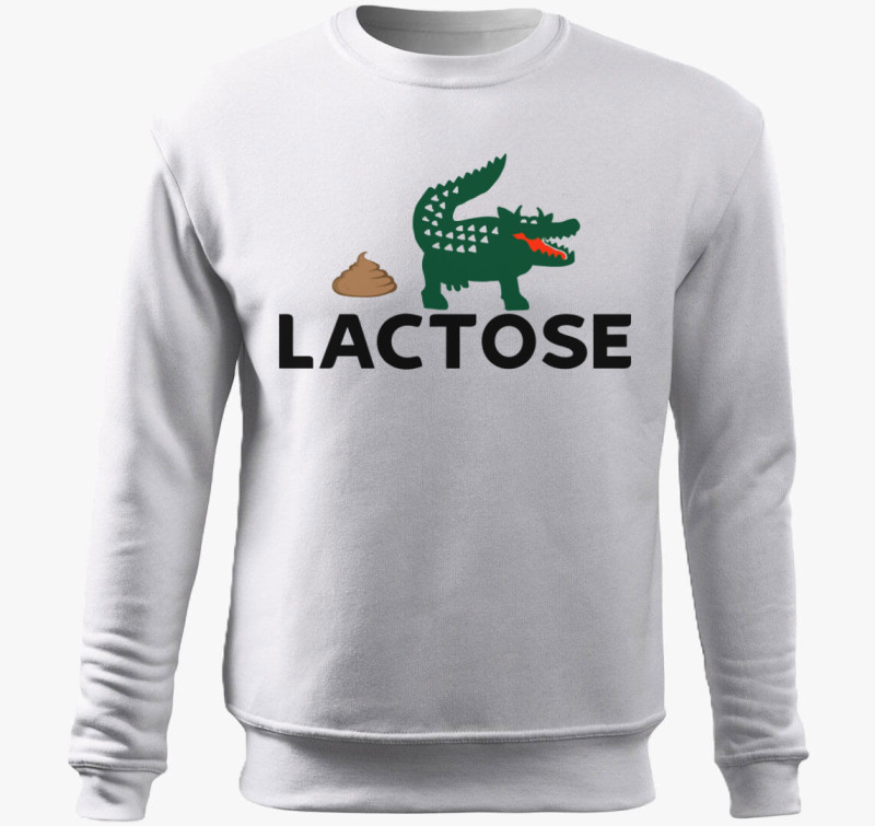 Vicces Lactose belebújós pulóver — Fehér