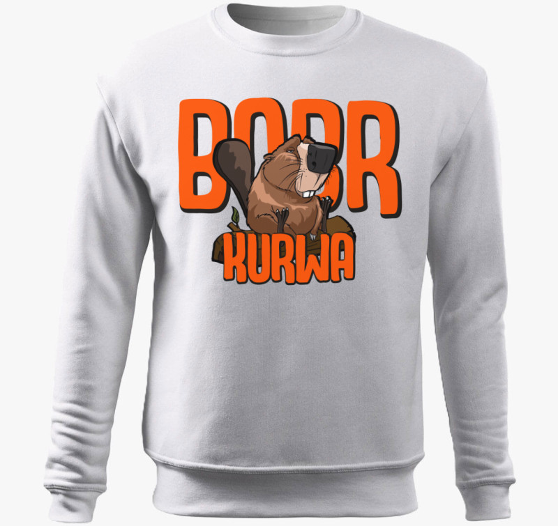 Bobr Kurwa vicces mém belebújós pulóver 1 — Fehér