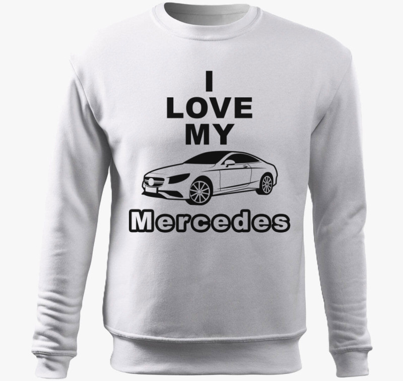 I love my Mercedes belebújós pulóver — Fehér