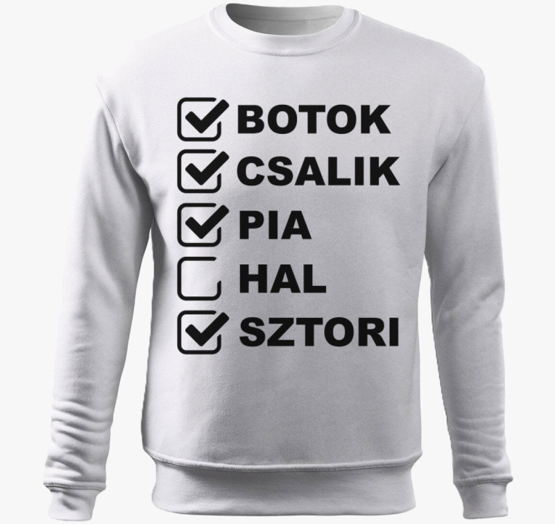 Horgászás hal nélkül belebújós pulóver — Fehér