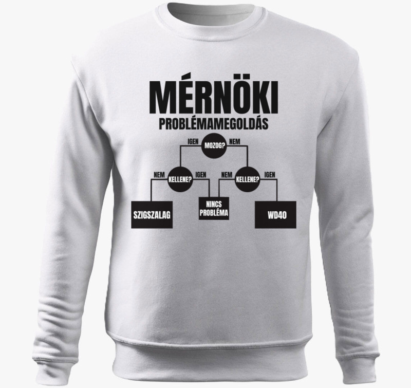 Mérnöki problémamegoldás belebújós pulóver — Fehér