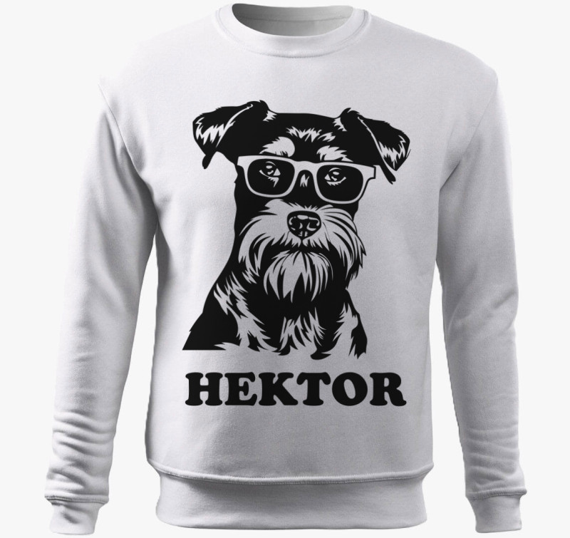 Schnauzer névvel 8 belebújós pulóver — Fehér