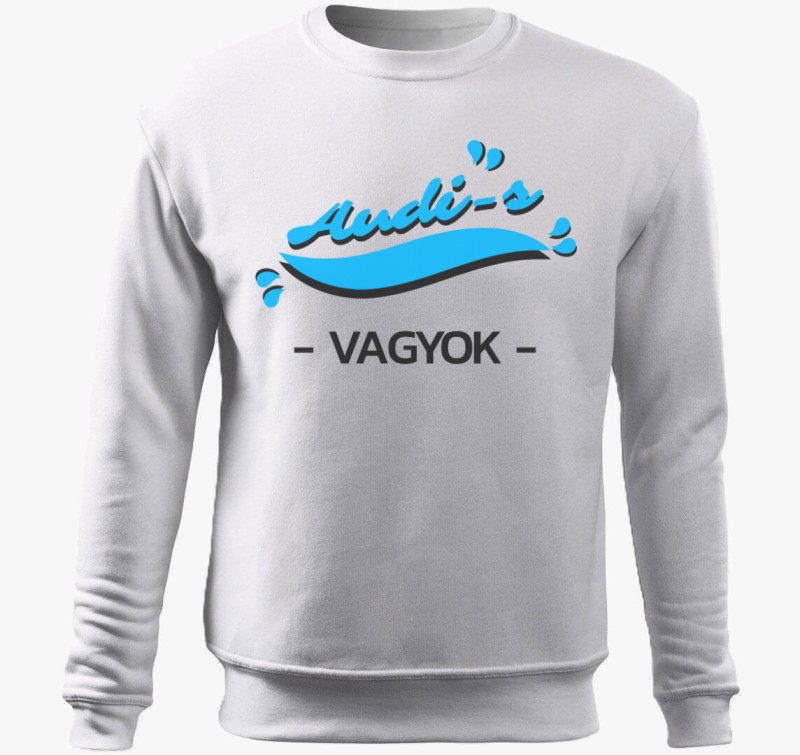 Audi-s vagyok belebújós pulóver — Fehér