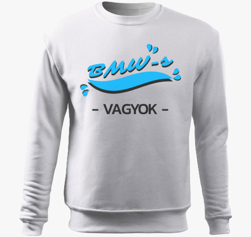 BMW-s vagyok belebújós pulóver — Fehér