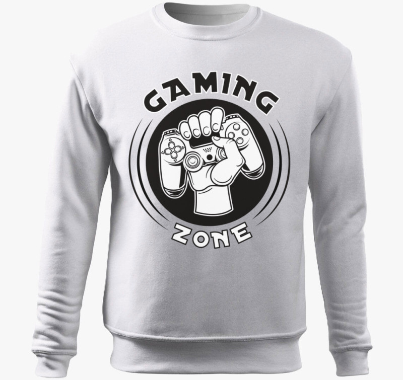 Gaming zone belebújós pulóver — Fehér