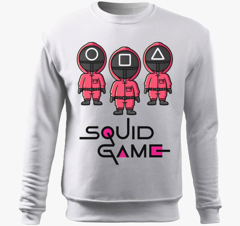 Squid Game - Chibi rózsaszín őrök belebújós pulóver — Fehér