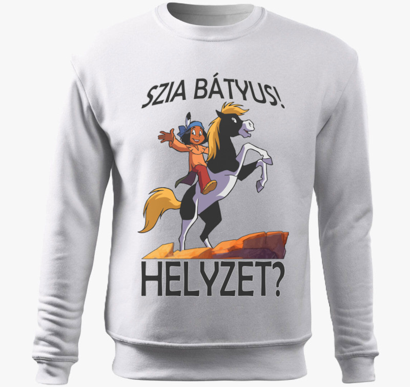 Szia bátyus! Helyzet belebújós pulóver — Fehér