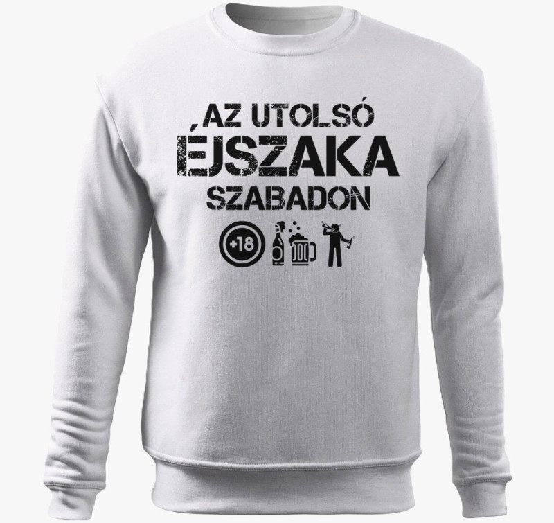Az utolsó éjszaka szabadon belebújós pulóver — Fehér