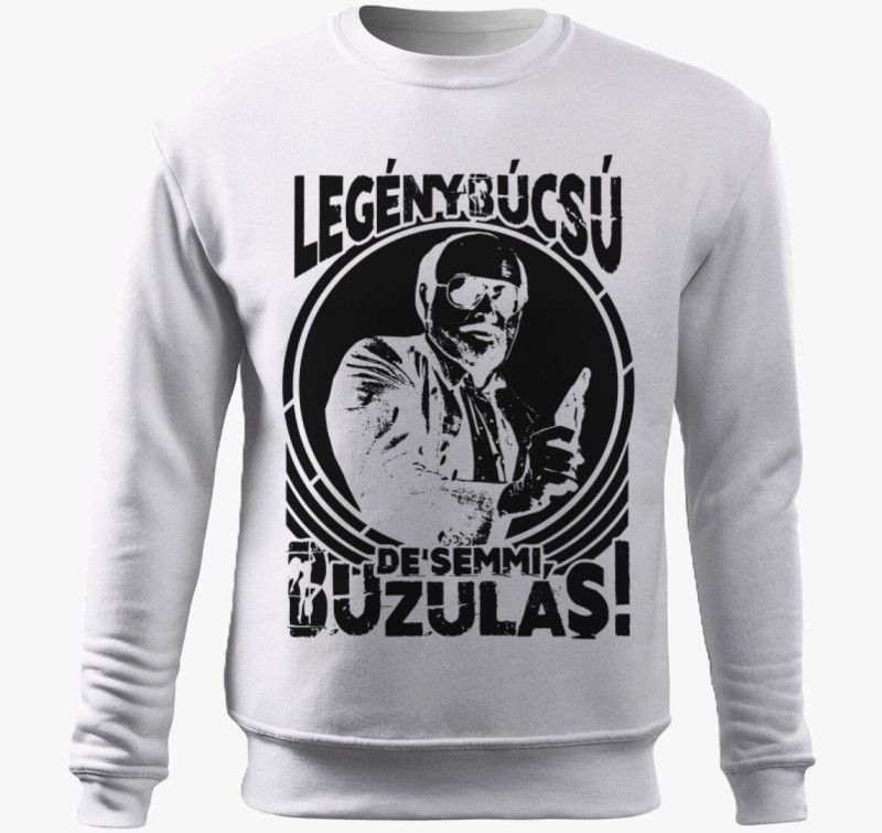 Legénybúcsú, de semmi buzulás belebújós pulóver — Fehér