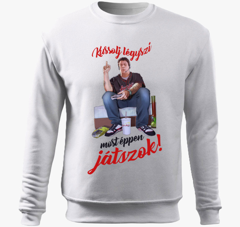 Most épp játszok belebújós pulóver — Fehér