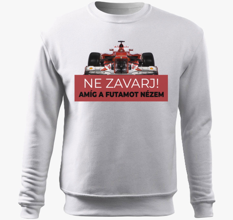 Futamot nézek ne zavarj belebújós pulóver — Fehér