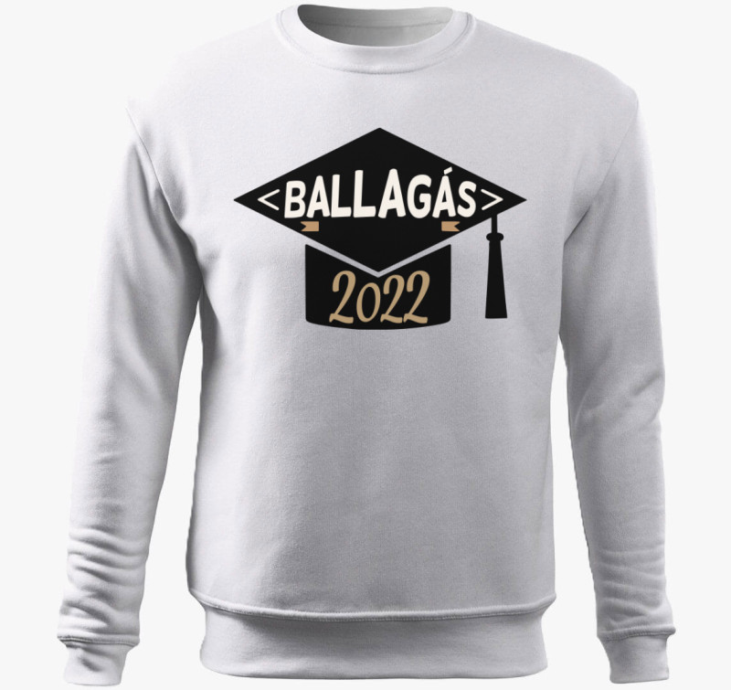 Ballagás 2022 diploma kalap belebújós pulóver — Fehér