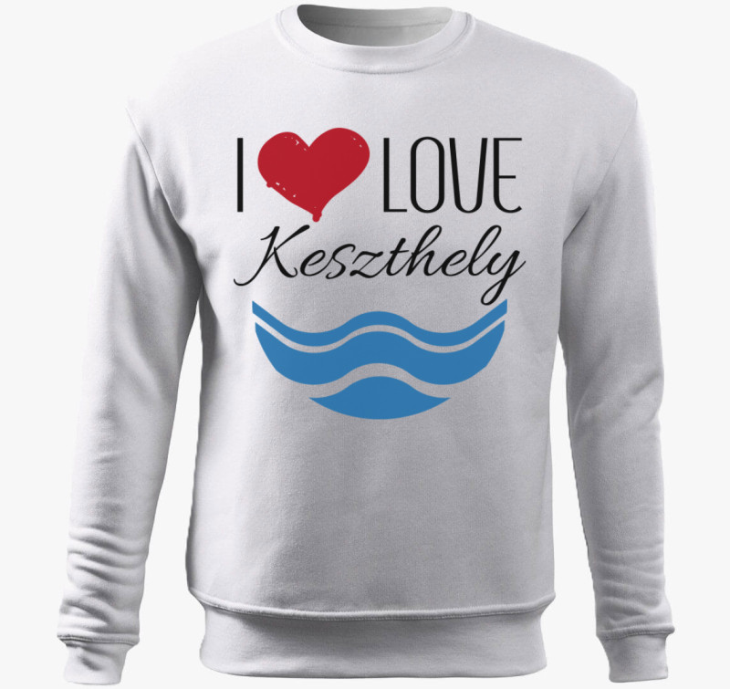 I love Keszthely belebújós pulóver — Fehér