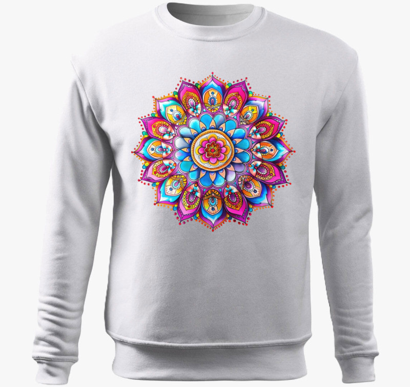 Mandala jel belebújós pulóver — Fehér