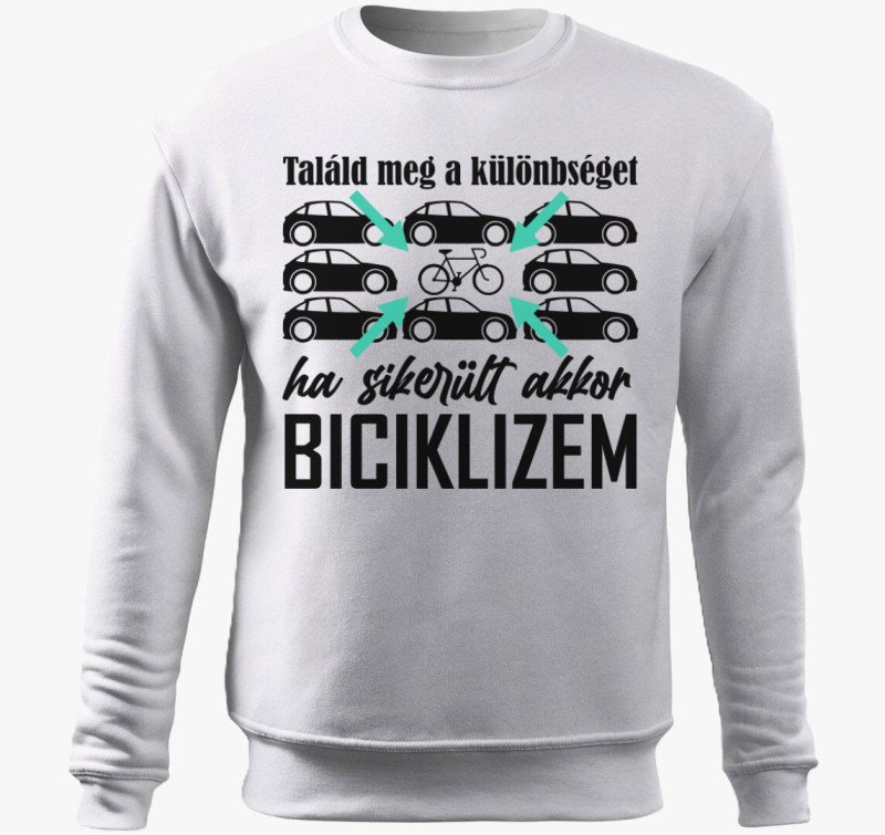 Biciklis különbség belebújós pulóver — Fehér